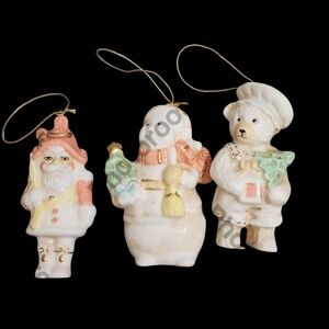 Ceramic Vintage Christmas Ornaments Set